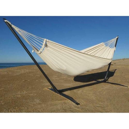 Hamac L En Coton Écru Et Pied En Métal