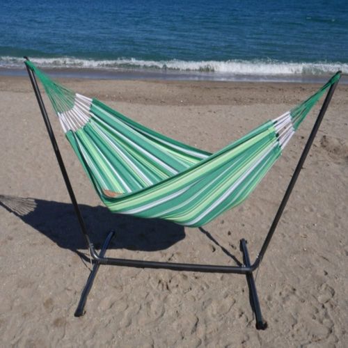 Hamac L En Coton Multicolore Et Support En Métal