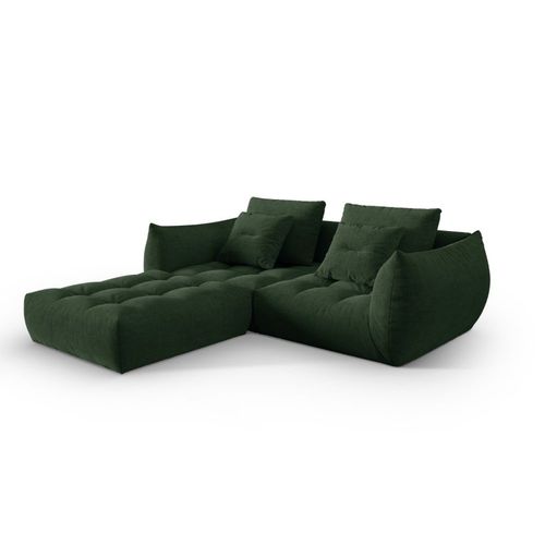 Canapé Modulaire 3 Places En Tissu Structurel Vert Mousse