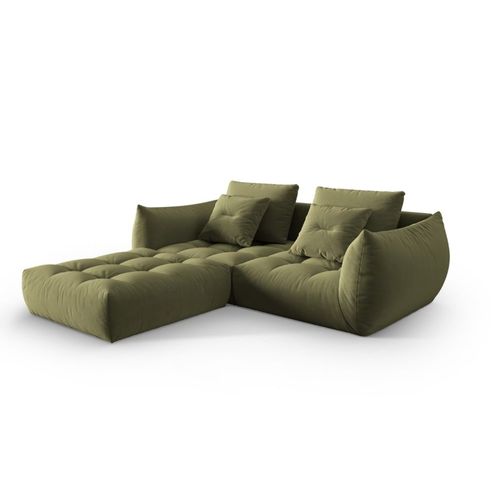 Canapé Modulaire 3 Places En Velours Vert Clair