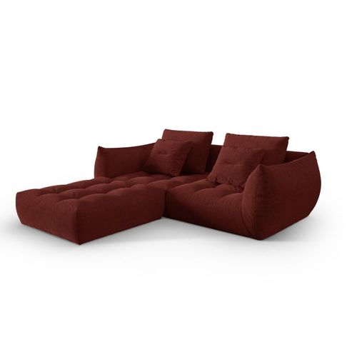 Canapé Modulaire 3 Places En Tissu Structurel Rouge