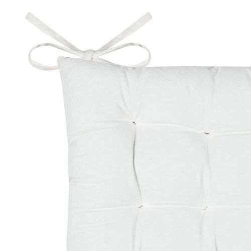 Galette De Chaise Unie Et Classique Coton Ecru 38x38 Cm
