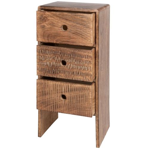 Petit Meuble De Rangement 3 Tiroirs En Manguier Gravé