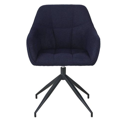Fauteuil De Table Bouclettes Bleu Foncé