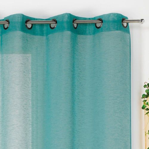 Voilage Uni Et Dépolluant Polyester Turquoise 145x240 Cm