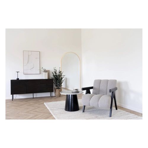Fauteuil Design En Tissu Et Bois Noir