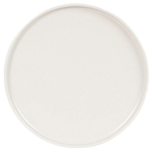 Service De Table 12 Pièces En Céramique Blanche Et Beige
