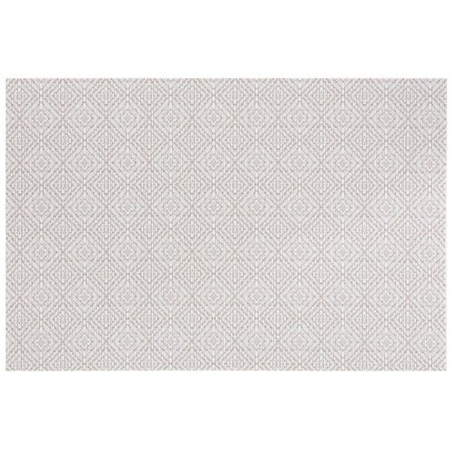 Set De Table Rectangulaire Motifs Graphiques Écrus Et Blancs