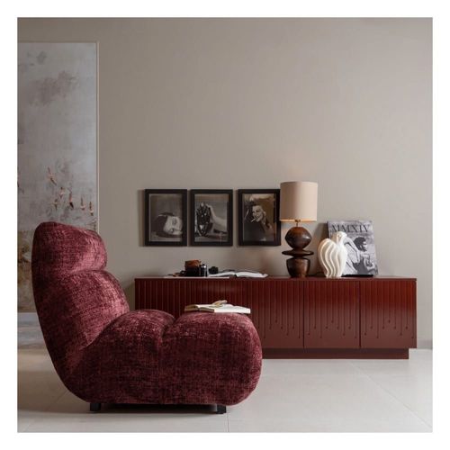 Meuble Tv En Bois De Pin Rouge Merlot