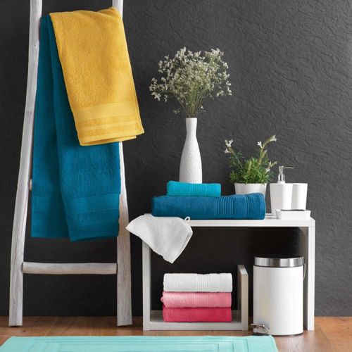 Serviette De Toilette Unie Éponge 500 G/M² Bleu Marine 50x90 Cm