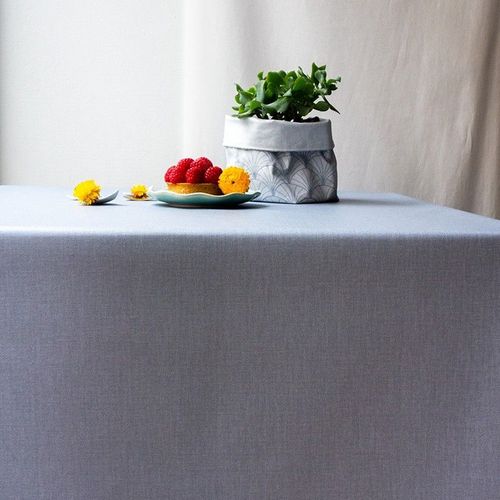 Nappe Coton Enduit Grise Carrée 160 X 160 Cm