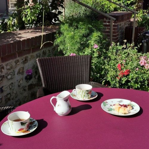 Nappe En Coton Enduit Violet Rectangle 160 X 200 Cm