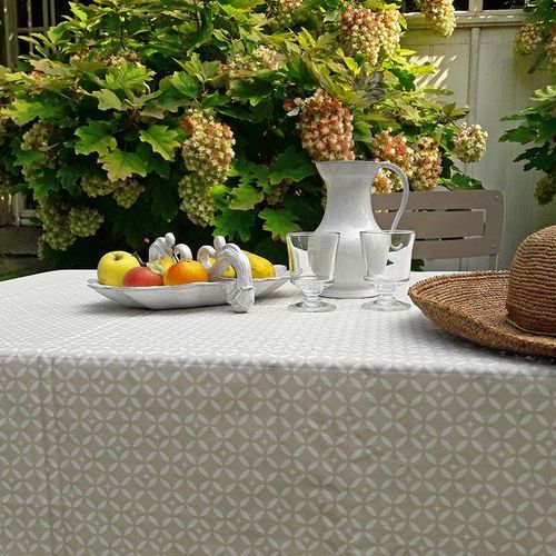 Nappe En Coton Enduit Beige Rectangle 160 X 240 Cm