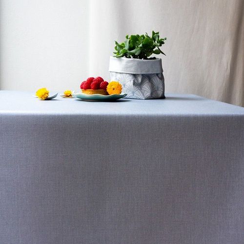 Nappe En Coton Enduit Grise Rectangle 160 X 300 Cm