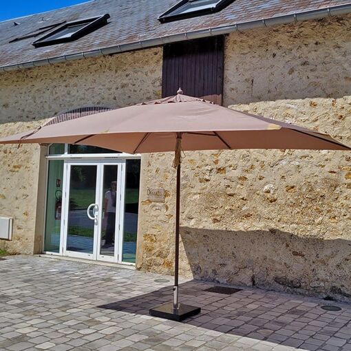 Parasol droit taupe 4x3 m