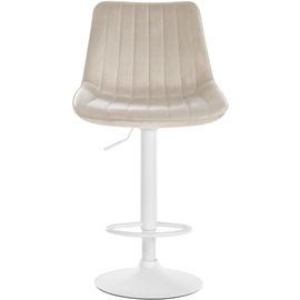 Tabouret De Bar Velours Ajustable Pivotant Velours Crème