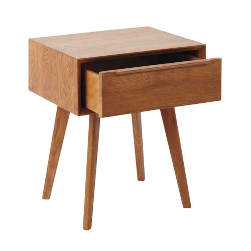 Table De Chevet Vintage 1 Tiroir En Chêne Massif