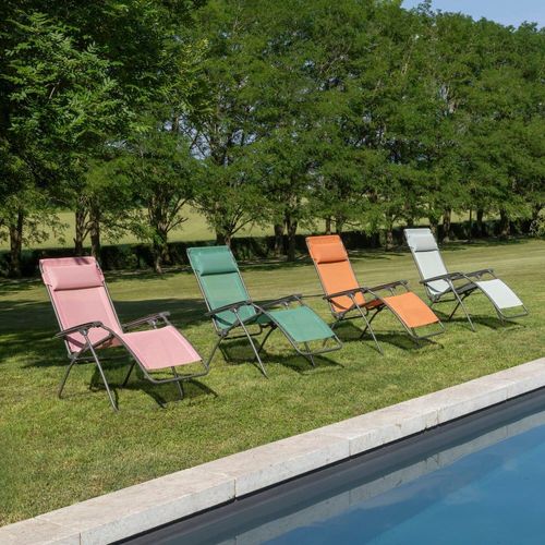 Fauteuil Relax Zéro Gravité En Acier Rose L88xl67xh114