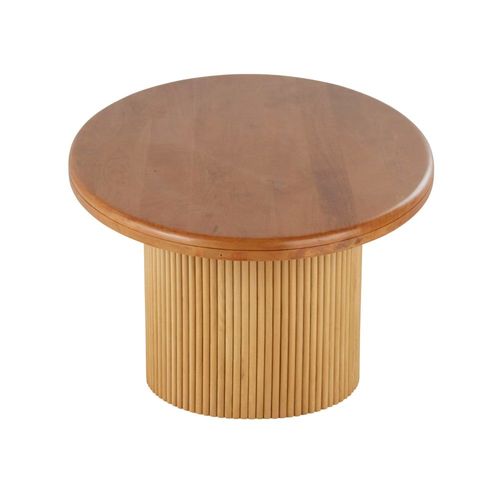 Table Basse En Bois De Manguier Et Rotin L130