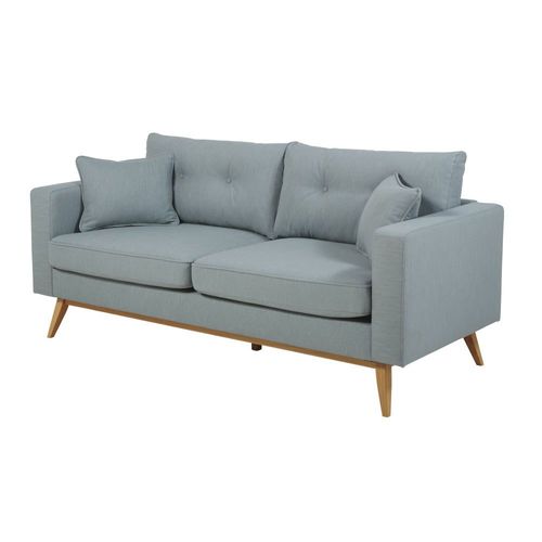 Canapé Style Scandinave 3/4 Places Bleu Glacier