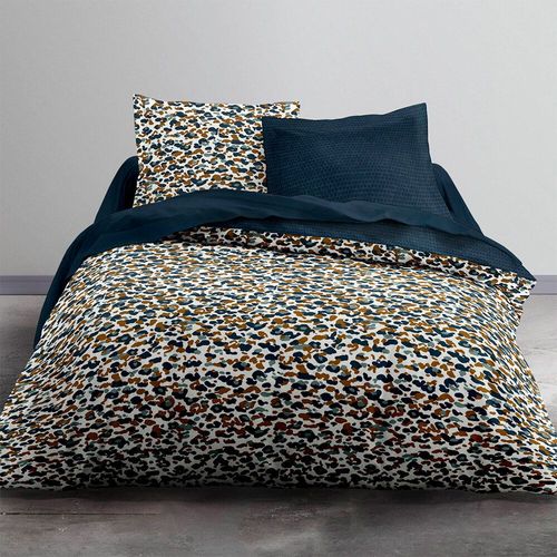 Parure Housse De Couette Coton Bleu 240x260cm