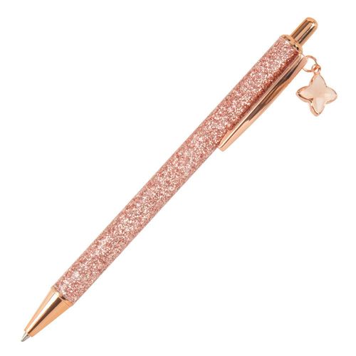 Stylo Pailleté Doré Avec Pampille