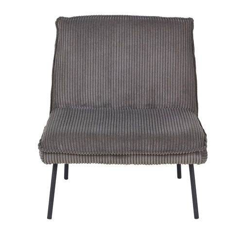 Fauteuil En Velours Côtelé Gris Anthracite