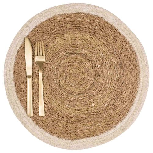 Set De Table Rond En Jute Blanc