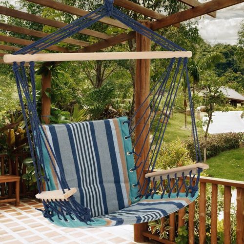 Chaise Suspendue Coton/Bois 45 X 100 X 43 Cm Multicolore
