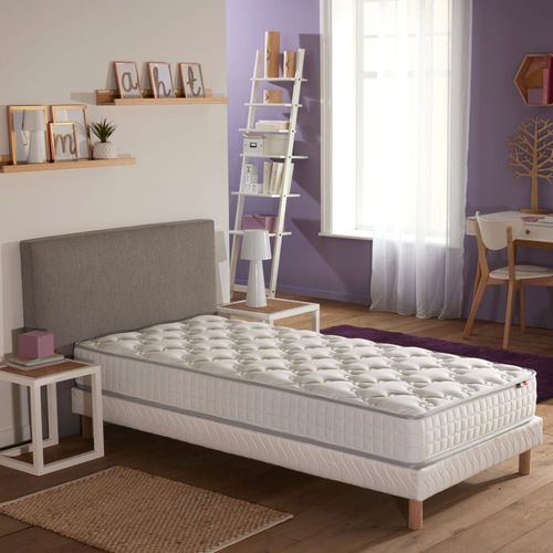 Pack matelas ressorts + sommier + couette + oreillers 90x190