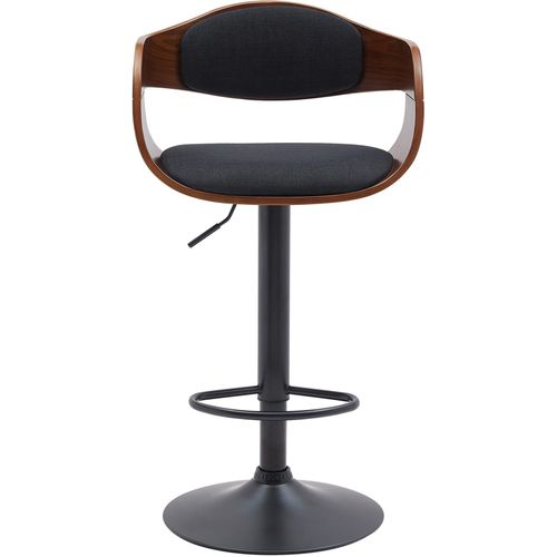 Tabouret De Bar Ajustable Pivotant Tissu Noyer / Noir