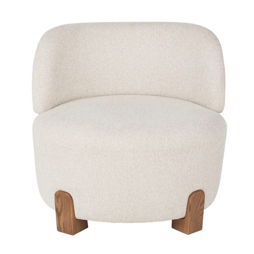 Fauteuil En Textile Tramé Beige