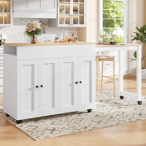 Table De Bar Moderne Extensible Effet Bois Et Blanc
