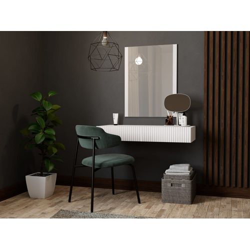 Console 1 Tiroir Suspendue Avec Miroir 80x97 Cm