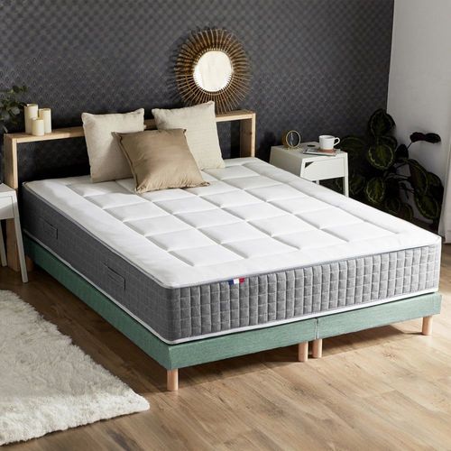 Pack ressort 7 zones sommier couette oreiller 2x90x200