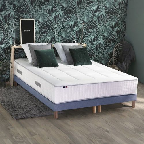 Ensemble matelas ressorts 7 zones sommier 2x80x200