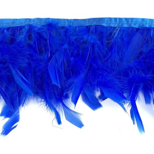 Franges En Plumes De Dinde Sowder, Lot De 1,8 M, Pour Robe De Mariée, Couture, Artisanat, Costume, Décoration (Bleu Roi)