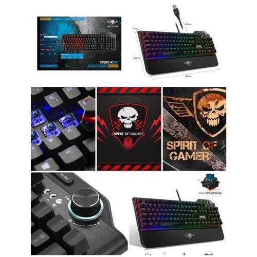CLAVIER GAMER OPTO-MECANIQUE LED RGB XPERT-XK900-ANTI-GHOSTING-N- 6 KEY ROLLOVER SWITCH DARK BLUE
