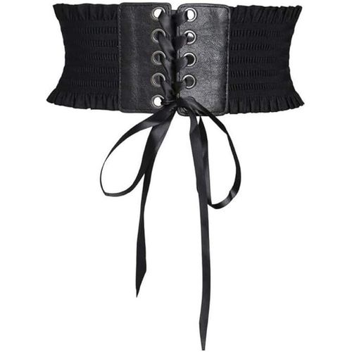Ceintures Pour Femmes (Noires) Ceinture Corset Élastique Large Décorative Pour Robe Pour Femmes