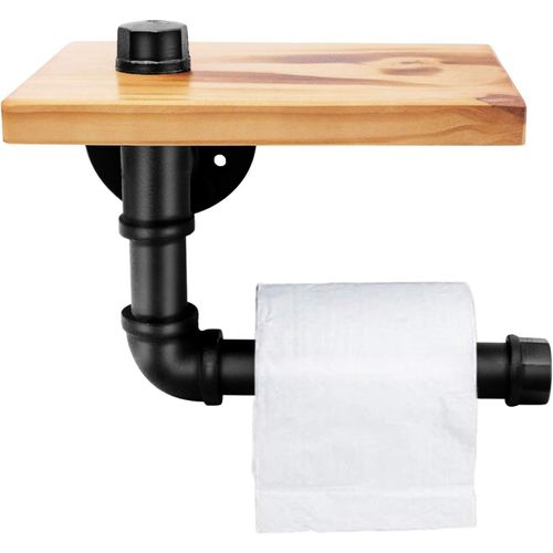 Étagères Industrielles En Bois Et Fer Forgé - Étagère Murale De Salle De Bain En Fer Forgé En Forme De L, Style Industriel Américain, Style Feng Shui, Style Rétro