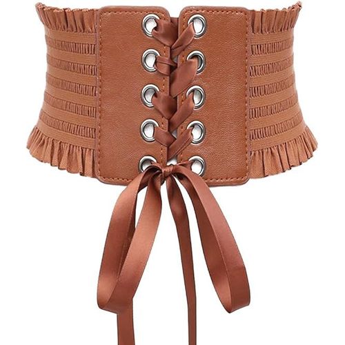 Ceintures Pour Femmes (Marron) Ceinture Corset Élastique Large Pour Robe
