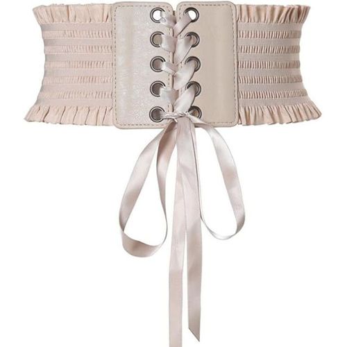 Ceintures Pour Femmes (Couleur Abricot) Ceinture Corset Élastique Large Pour Robe