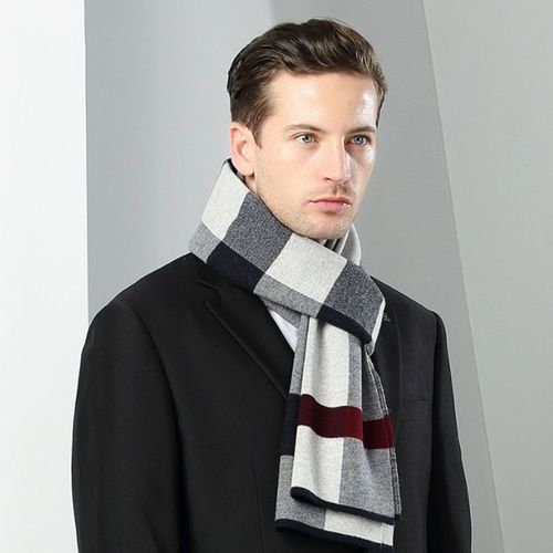 Écharpe En Laine Tricotée, Écharpe À Carreaux Pour Hommes, Vêtements De Mode Pour Hommes En Laine