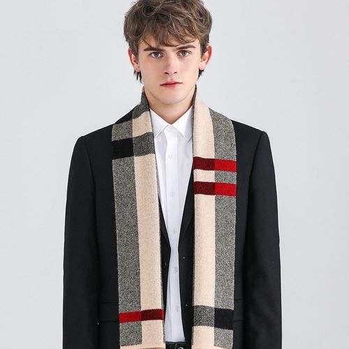 Écharpe Courte En Pure Laine Pour Homme, Écharpe De Costume D'hiver Avec