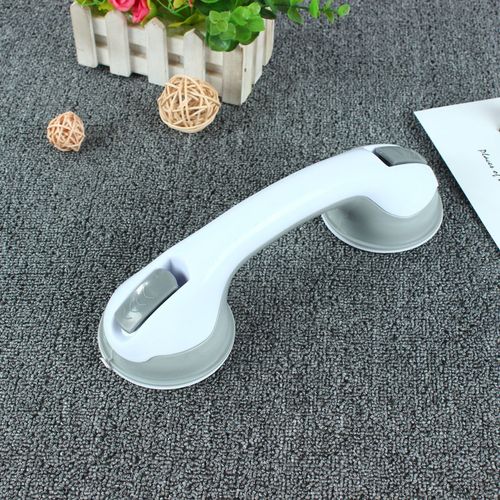 Poignée de douche avec 2 ventouses de sécurité, barres d'appui mobiles pour salle de bain, baignoire, douche, enfants et personnes âgées, sans perçage (gris)