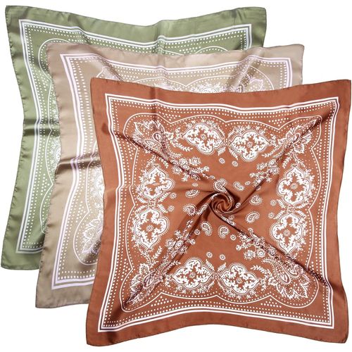 Lot De 3 Foulards En Satin De 70 Cm Pour Femmes Et Filles