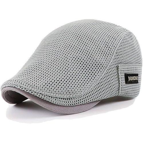 Bonnet D'été Respirant Pour Homme, Béret D'été Pour Femme, Chapeau D'été En Maille Respirante Pour Homme (Tour De Tête 56-60 Cm) Gris
