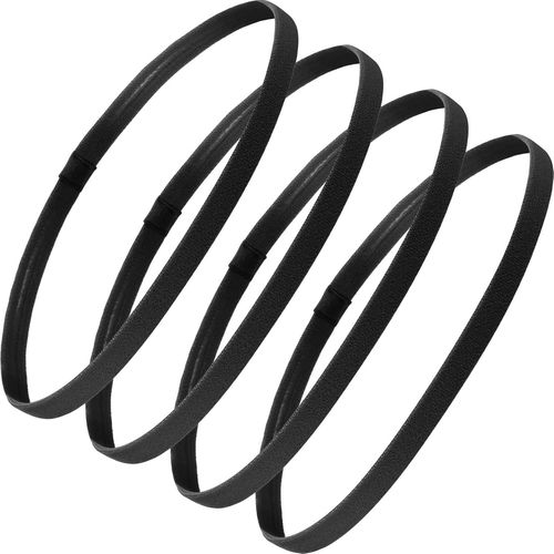 Lot De 4 Bandeaux De Sport Élastiques Épais Et Antidérapants Pour Femmes Et Hommes (Noir)
