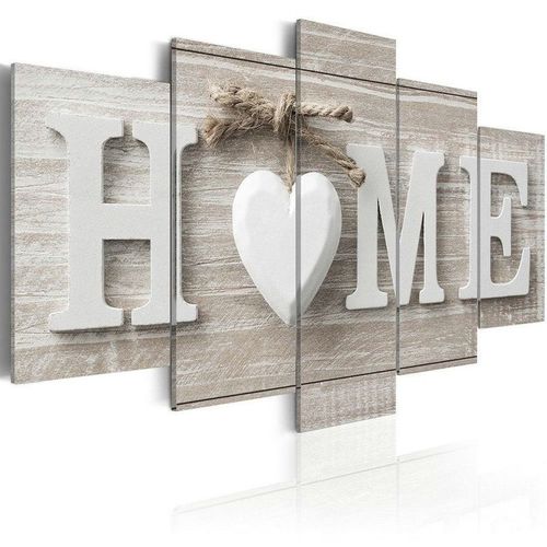 Art mural en 5 parties - Love HOME, toile intissée pour décoration de salon, art déco