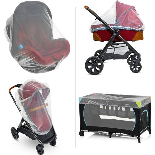 Moustiquaire Pour Poussette, Porte-Bébé Et Couffin - Cordon De Serrage Élastique Pour Une Protection Optimale - Auvent Pour Tout-Petits 1000 Mailles